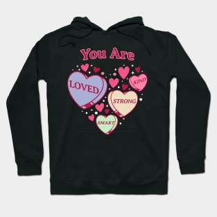 Teacher Valentine Day Retro Heart Candy - Cute Self Love Hoodie